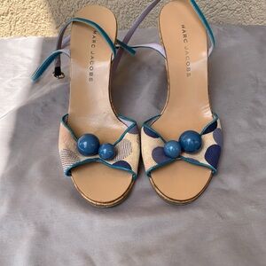 Marc Jacobs Blue and Cream Sandals Minimalist Design
